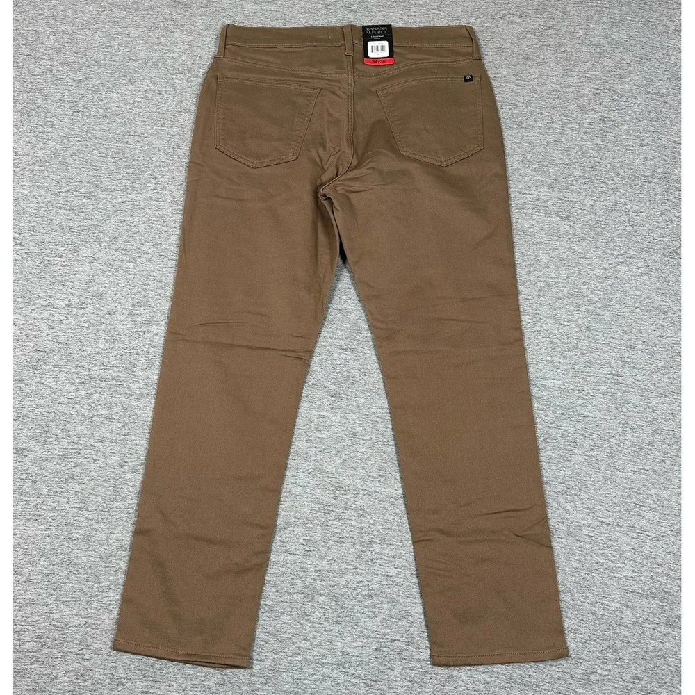 Banana Republic Pants Mens Size 34x30 Brown 5-Pocket Stretch Chino City NEW
